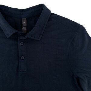 Lululemon Evolution Polo Shirt Mens Medium Dark Navy Blue Short Sleeve M3CY5S